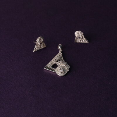 Zilvern Minimal Bar Pendant & Earring Set